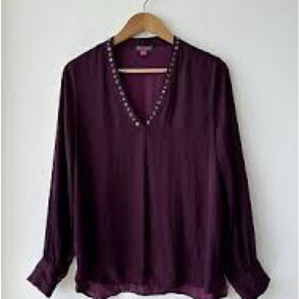 Vince Camuto silky Purple Women's Top sz M NWT